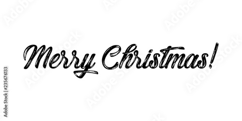 Merry Christmas lettering  vector illustration. Christmas greeting card text