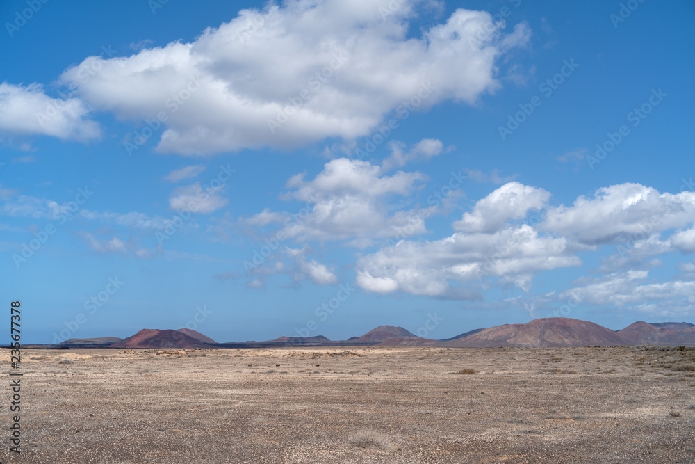 Arid landscape, Lanzarote, Canary, Spain Arid landscape, Lanzarote, Canary, Spain