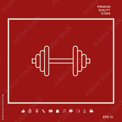 Barbell line icon. Graphic elements for your design