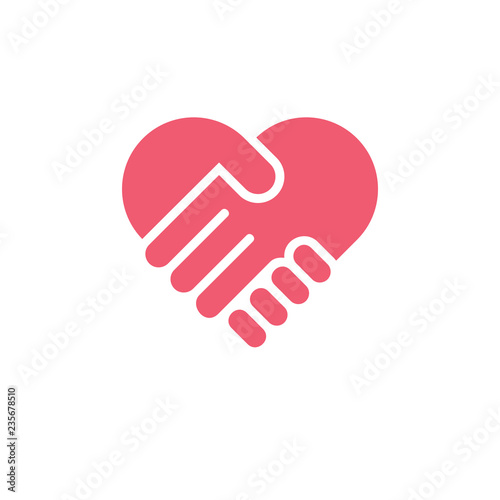 love hand care symbol logo vector photo