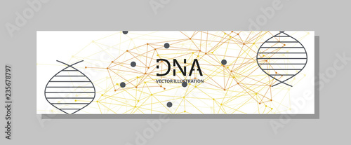 Minimalist medicine design of landing page template with dna colorful gradient background. Vector illustration eps 10.