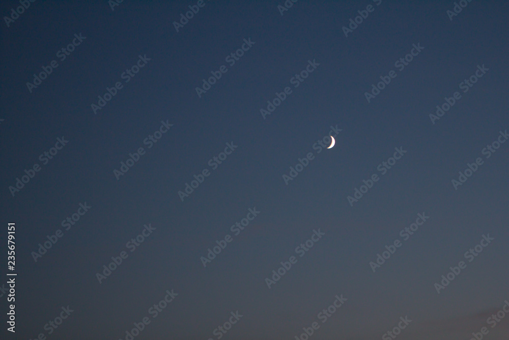 summer night sky with moon and stars. evening background. summer night sky with moon and stars. evening background.