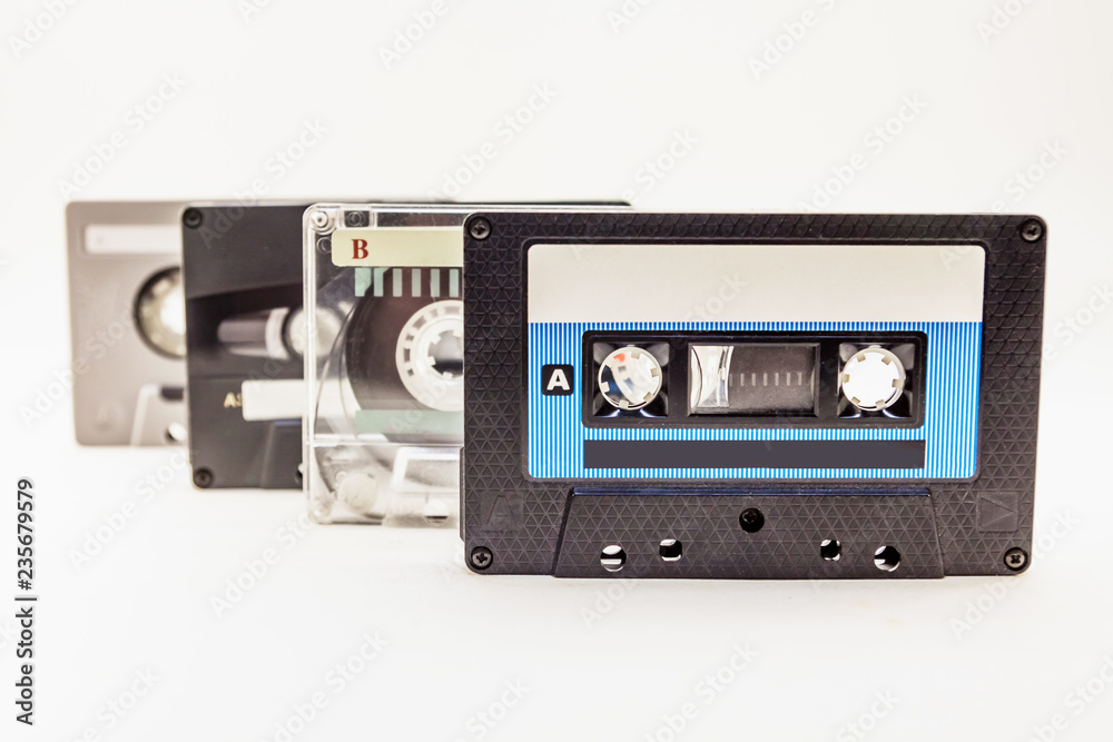 Obraz premium Audio cassettes on different background