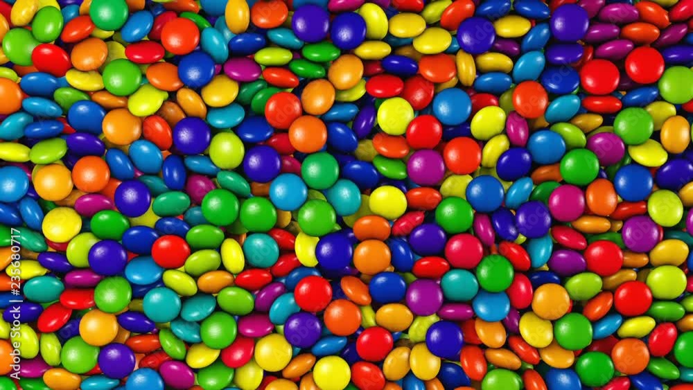 Rainbow colored crisp sweet with chocolate inside. High-quality creative transition. Video fully ready for post-production. It contains alpha matte. Useful for intro, outro, commercials. Vending machi
