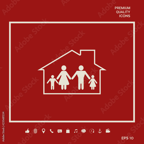 Family home icon. Graphic elements for your design