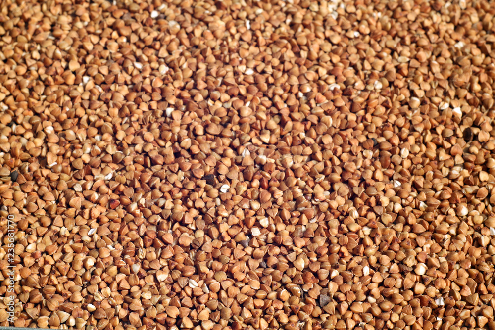 Pile of buckwheat close-up. Pile of buckwheat close-up.