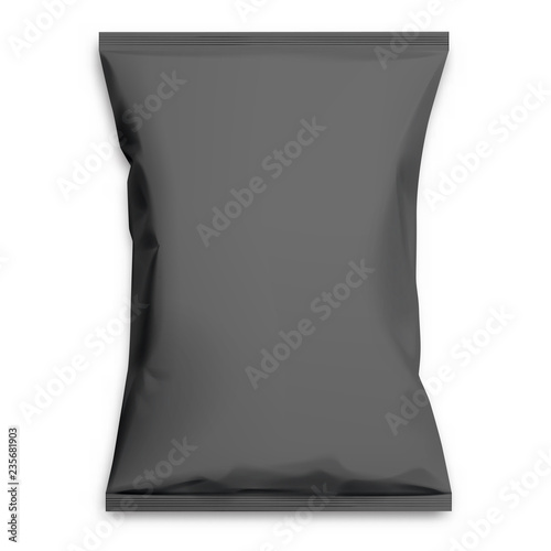 Black realistic Polyethylene bag
