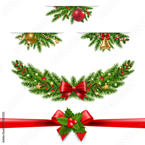 Christmas Garland Big Collection White Background