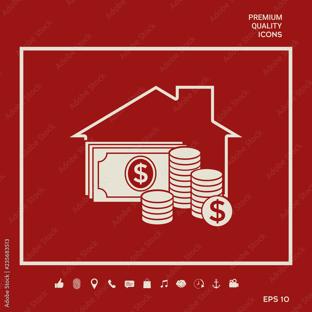 Fotografie Home insurance icon. Graphic elements for your design