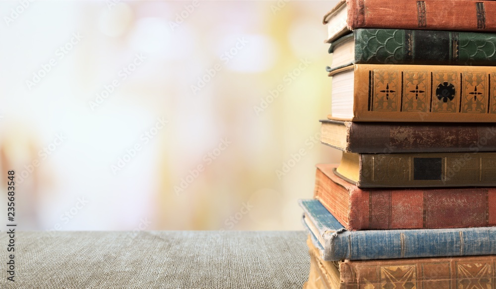 Collection of old books on background Collection of old books on background