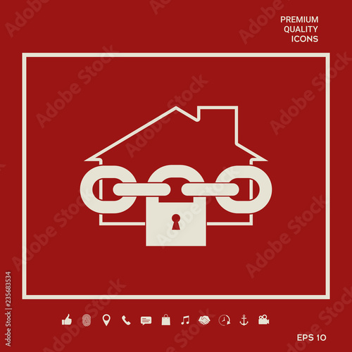 Home lock icon. Graphic elements for your design