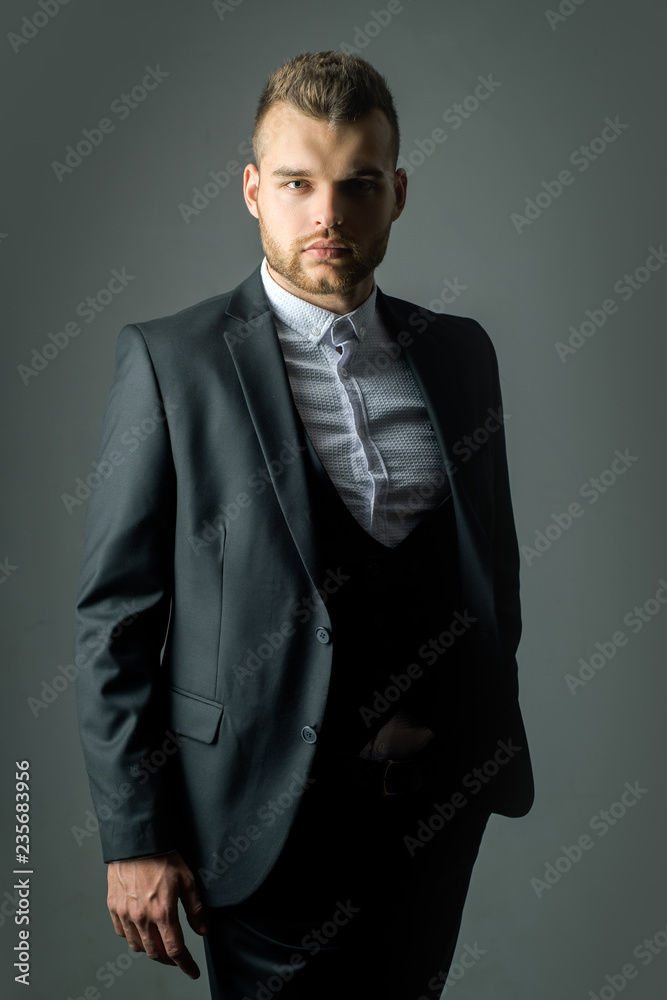 Classic costume and trend. Rich gay dressed in classic suits. Casual dress.  Fashion suit. Luxury mens clothing. Man in suit. Businessman confidence.  Classical costume. Mans Fashion. Stock Photo | Adobe Stock