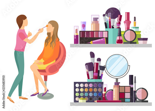 Visage Makeup Visagiste Professional Icon Vector