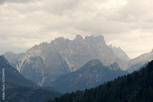 Beautiful Dolomite Mountains near Misurina Mountain Lake.