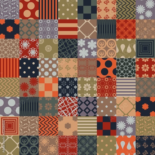 patchwork background with different patterns