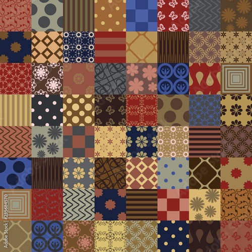 patchwork background with different patterns