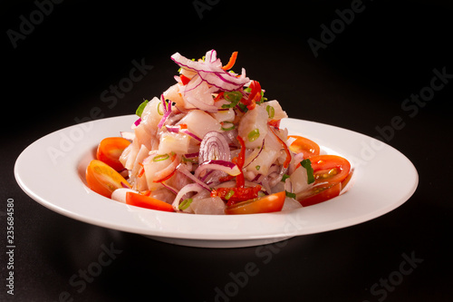 Seafood ceviche, typical dish from Peru