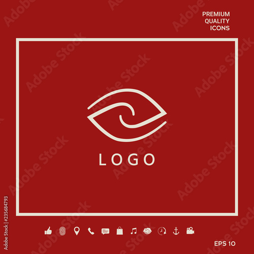Logotype - two hemispheres of the brain, two leaves, two spirals, an eye with a pupil - a symbol of interaction, vision, clarity.