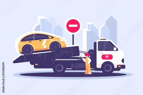 Tow truck city road assistance service evacuator