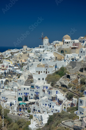 view of the greek city on santorini
