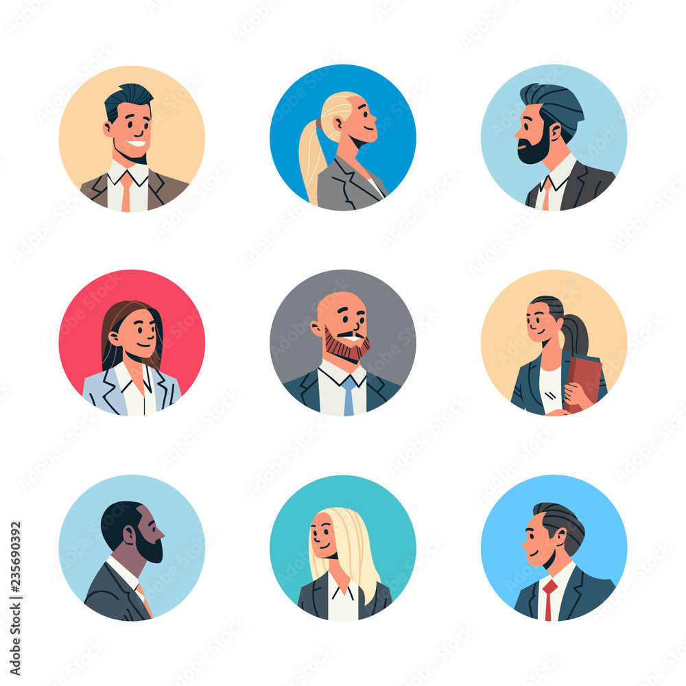 Flat business woman user profile avatar icon Vector Image