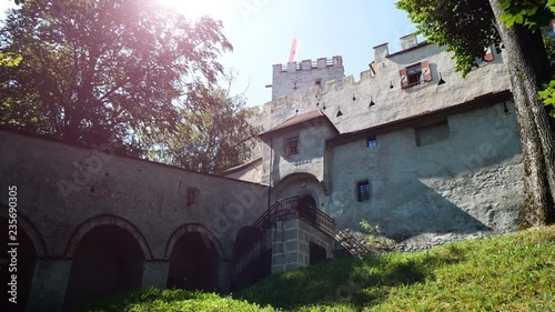 view on the Brunico castle during the summer, mountain museum photo