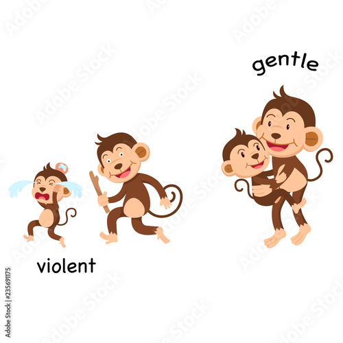 Opposite violent and gentle vector illustration