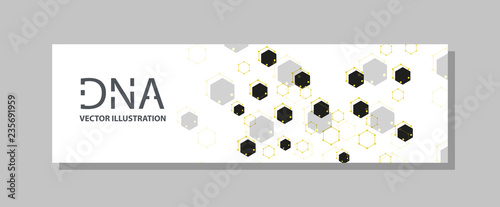 Minimalist medicine design of landing page template with dna colorful gradient background. Vector illustration eps 10.