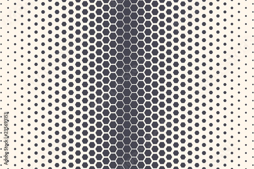 Hexagon Shapes Vector Abstract Geometric Technology Extreme Sports Background. Halftone Hex Retro Simple Pattern Backdrop. Minimal 80s Style Dynamic Tech Wallpaper
