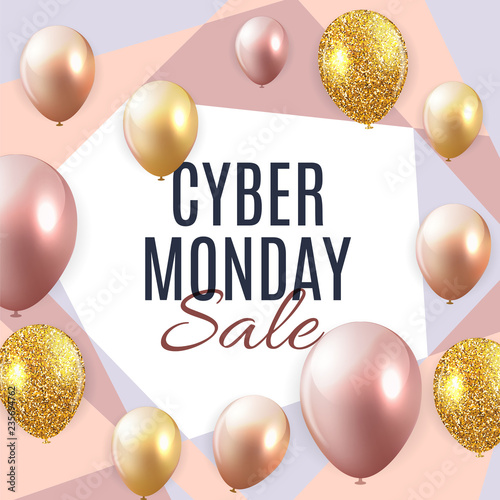 Cyber Monday Sale Background Vector Illustration