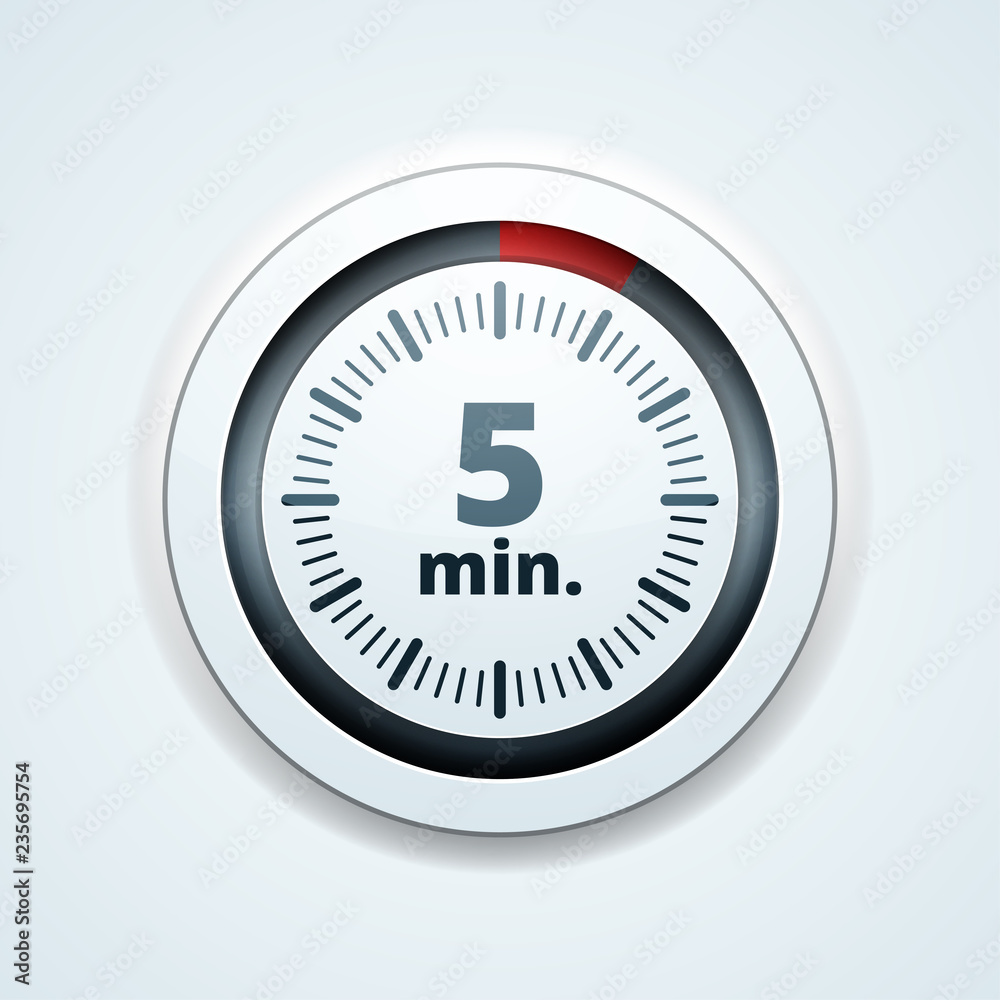 5 Minutes Time button illustration 5 Minutes Time button illustration