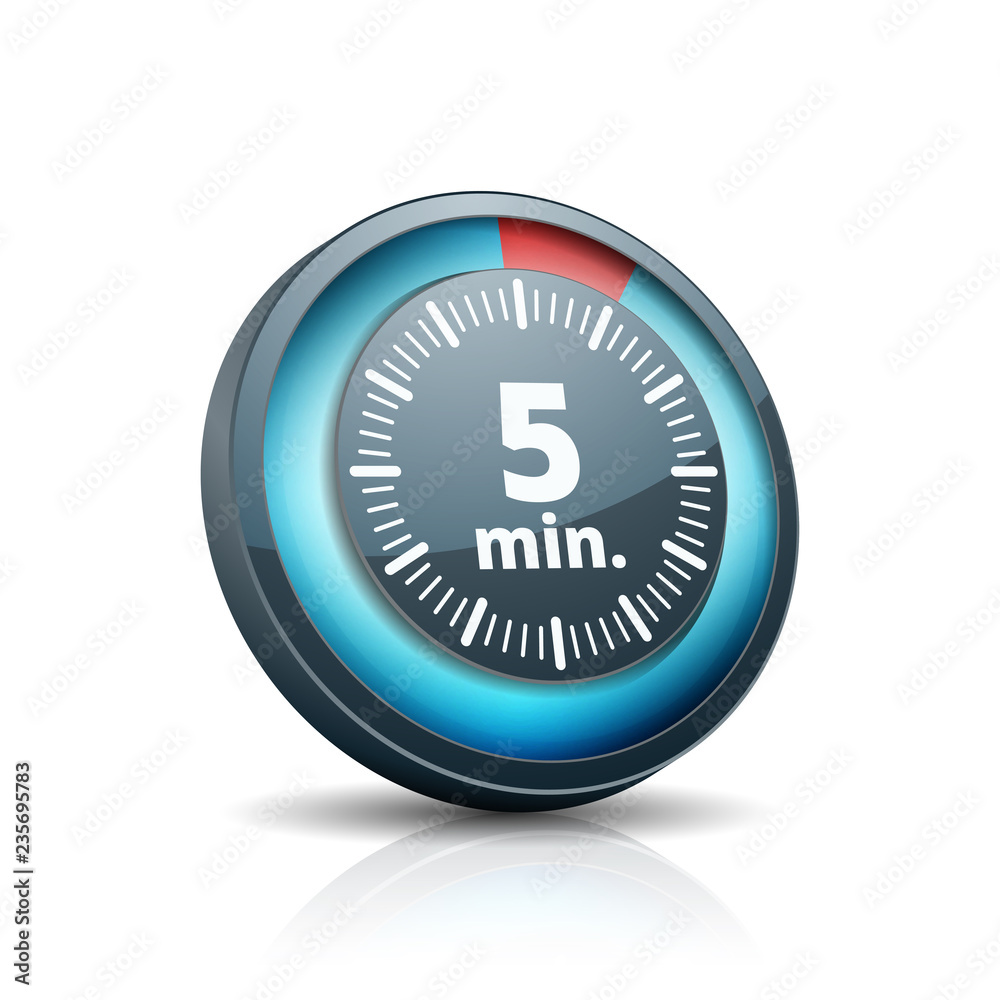 5 Minutes Time button illustration 5 Minutes Time button illustration