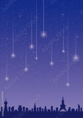 星空と流星