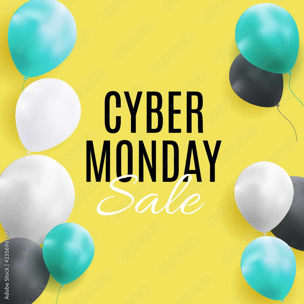 Cyber Monday Sale Background Vector Illustration