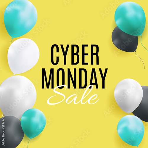 Cyber Monday Sale Background Vector Illustration