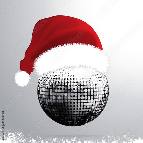 Christmas 3D disco ball with Santa hat