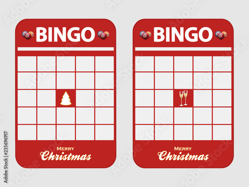 Christmas festive blank decorated bingo cards