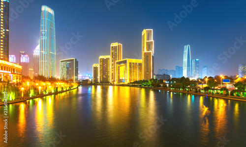 Beautiful Night View of the City in Tianjin, China © onlyyouqj