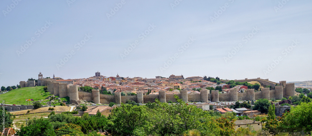 Panorama of the Medieval City of Avila, Spain.