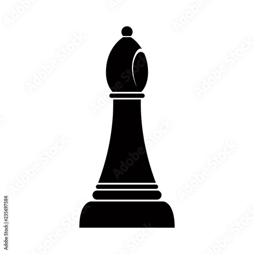 Silhouette of a bishop chess piece. Vector illustration design