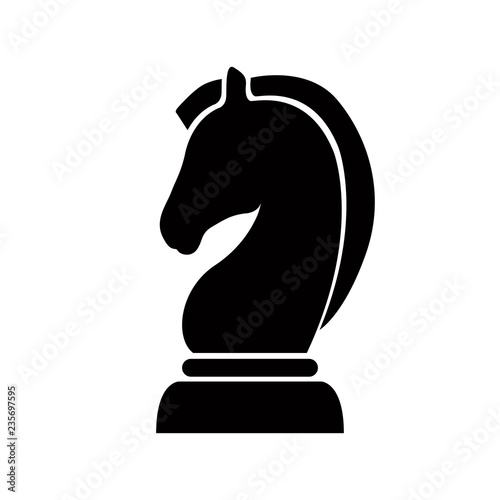 Silhouette of a horse chess piece. Vector illustration design