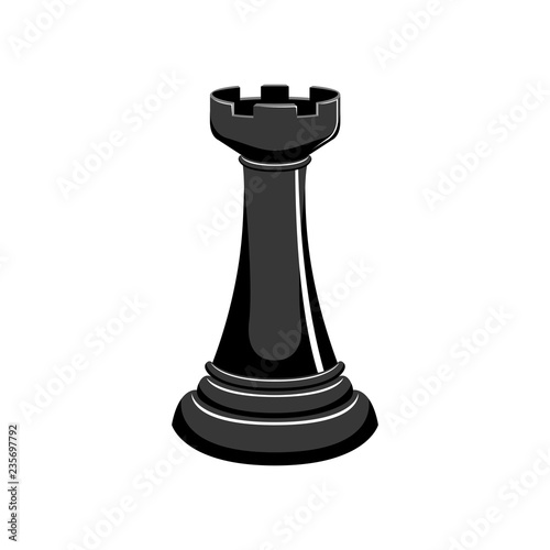 Silhouette of a rook chess piece. Vector illustration design