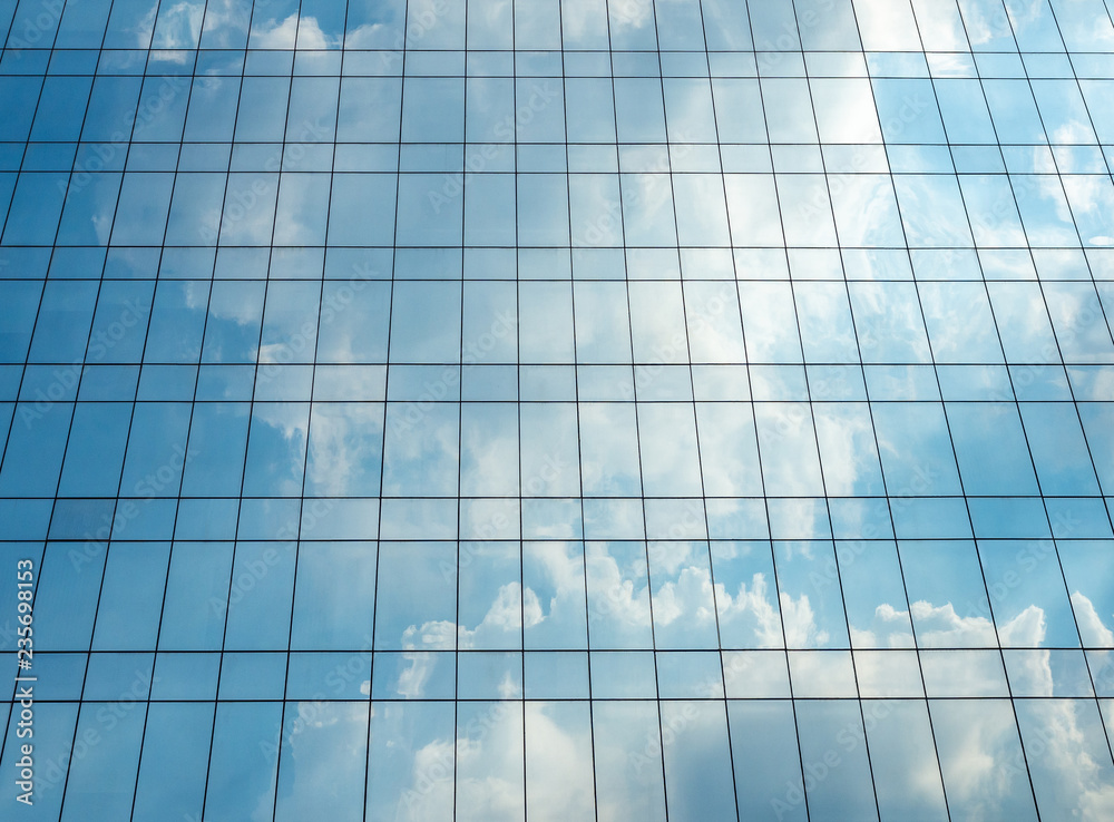 Reflection of Sky and cloud on glass building Reflection of Sky and cloud on glass building