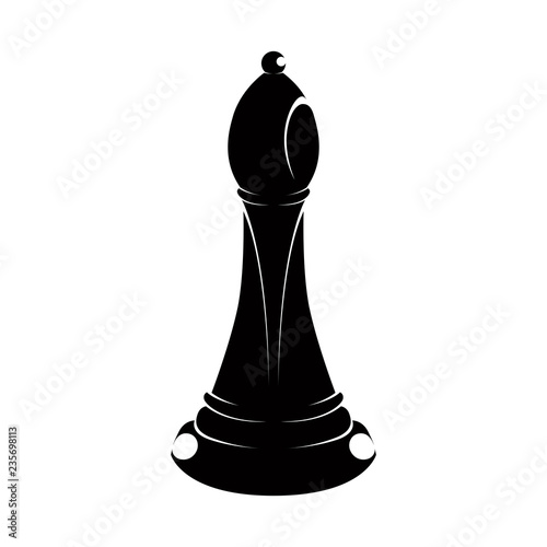 Silhouette of a bishop chess piece. Vector illustration design