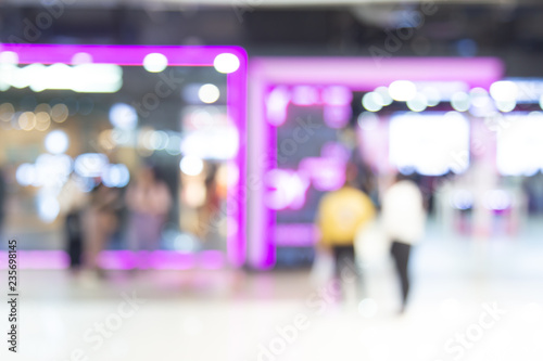 Abstract blurred shopping mall of department store with people background, holidays and black friday concept.