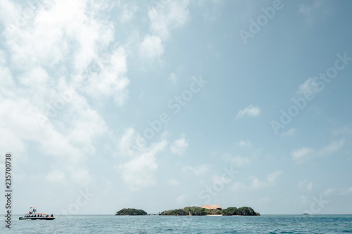 Caribbean Sea Rosario Islands view from a boat