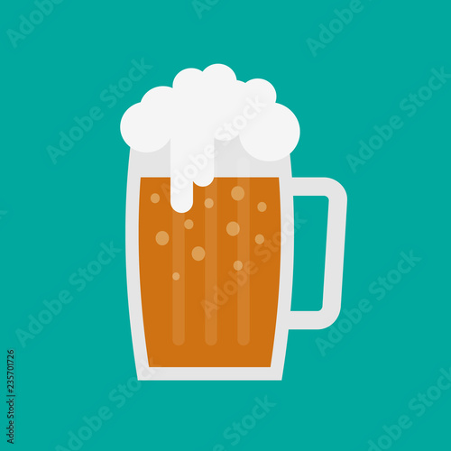 beer glass mug flat illustration