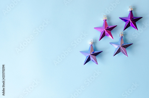 A lot of metal stars on a blue background.