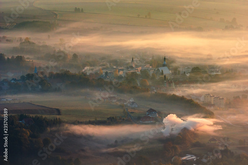 View from Szczeliniec in Stolowe mountains, Sudety, Poland photo