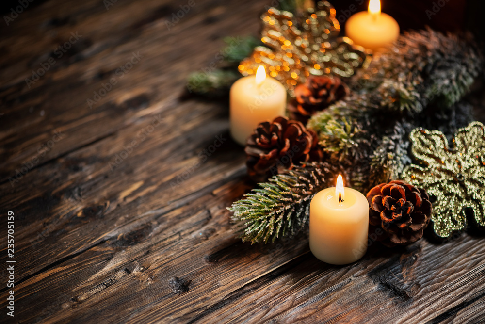 Christmas decoration with candles Christmas decoration with candles